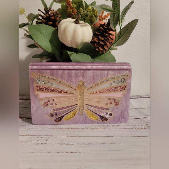 Kurt Geiger Emblished Butterfly Clutch .